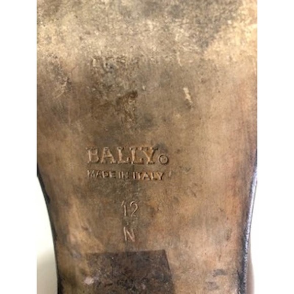 Vintage Bally Almond Toe Leather Mid Ankle Boots Brown Mens US 12